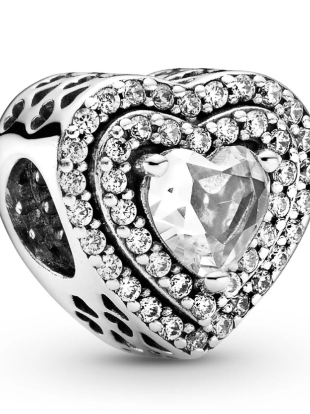 New Pandora S925 ALE Sparkling Leveled Hearts Charm - Picture 2 of 4